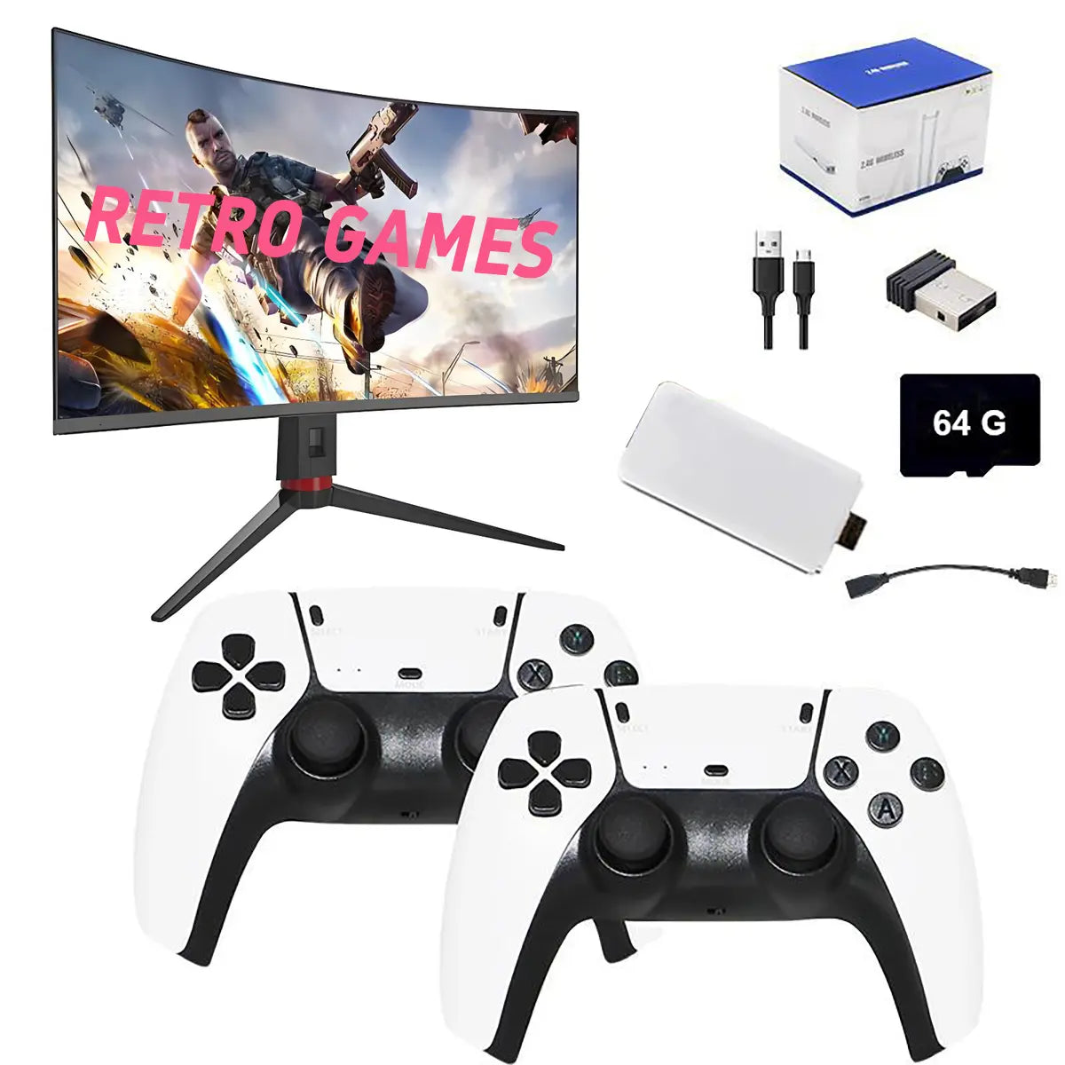 2026 M15 Retro Game Console with HDMI Output and Wireless Controller - Plug and Play with 64GB of HD Games for TV and Arcade Experience