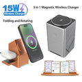 2025 Portable Qi2 Wireless Fast Charging Stand - Magnetic Foldable 3-in-1 Cube Charger Dock for Desktop Use