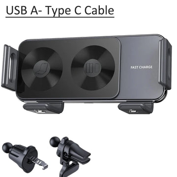 Dual Coil Car Air Vent Phone Holder Stand 15W Wireless Charger for Samsung Galaxy Z Fold/Flip 7/6/5/4/3 Cellphone Bracket Mount