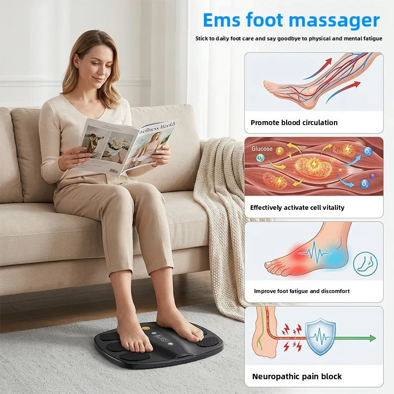 TENS & EMS Foot Massager Stimulator Muscle Massage Relaxation Trainer for Massage Fitness Outdoor Sport Home Family Relax