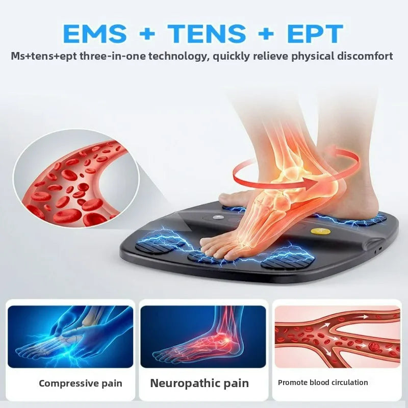 TENS & EMS Foot Massager Stimulator Muscle Massage Relaxation Trainer for Massage Fitness Outdoor Sport Home Family Relax