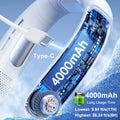 Portable Neck Fan Mini Neck Cooler Bladeless Hanging Neck Fan 4000Mah USB Rechargeable Ice Cooling Fan with LED Digital Display