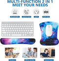Keyboard Wrist Rest Pad and Mouse Wrist Rest Support Mouse Pad Set,Durable & Comfortable & Lightweight for Easy Typing & Pain Relief-Ergonomic Support (Galaxy)