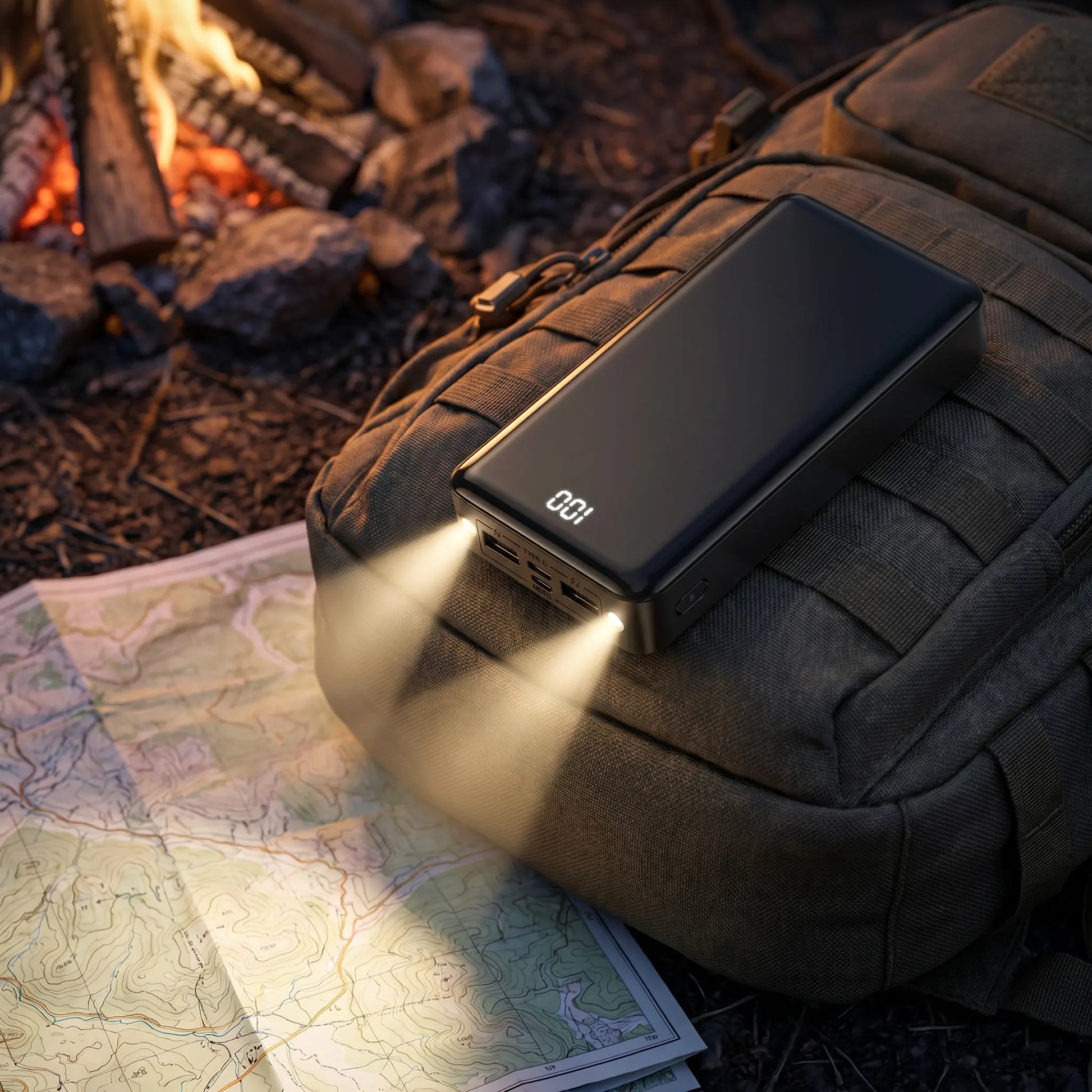 50000Mah Ultra Capacity Portable Power Bank 22.5W Fast Charging Dual Input & Output LED Digital Display External Battery Pack with Flashlight for Iphone Android