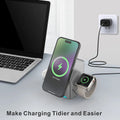 2025 Portable Qi2 Wireless Fast Charging Stand - Magnetic Foldable 3-in-1 Cube Charger Dock for Desktop Use