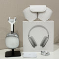 Premium MAXPRO5 MAX Over-Ear Bluetooth Headphones Magnetic Detachable Ear Cups Luxury Silky Comfort Fit Hi-Fi Clear Audio Noise Isolation Complete Kit Protective Leather Case Type-C Charging Wire Trendy Fashion Headset for Daily Outfit Travel Vlog
