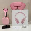 Premium MAXPRO5 MAX Over-Ear Bluetooth Headphones Magnetic Detachable Ear Cups Luxury Silky Comfort Fit Hi-Fi Clear Audio Noise Isolation Complete Kit Protective Leather Case Type-C Charging Wire Trendy Fashion Headset for Daily Outfit Travel Vlog