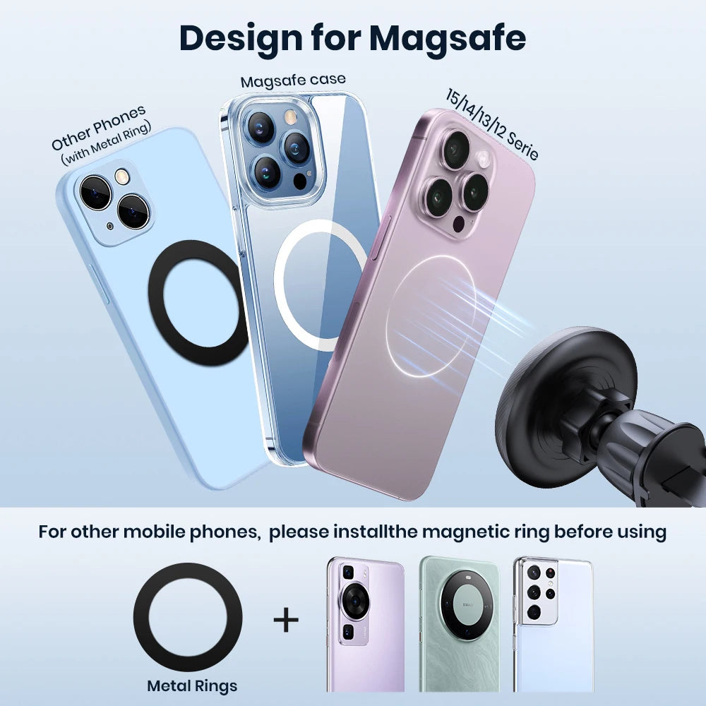 Magnetic Car Phone Holder Mount Air Vent Strong Magnet for Magsafe Case for Iphone 16 15 14 13 12 Pro Max Samsung S25 Ultra
