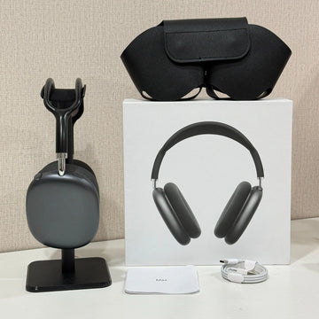 Premium MAXPRO5 MAX Over-Ear Bluetooth Headphones Magnetic Detachable Ear Cups Luxury Silky Comfort Fit Hi-Fi Clear Audio Noise Isolation Complete Kit Protective Leather Case Type-C Charging Wire Trendy Fashion Headset for Daily Outfit Travel Vlog