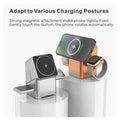 2025 Portable Qi2 Wireless Fast Charging Stand - Magnetic Foldable 3-in-1 Cube Charger Dock for Desktop Use
