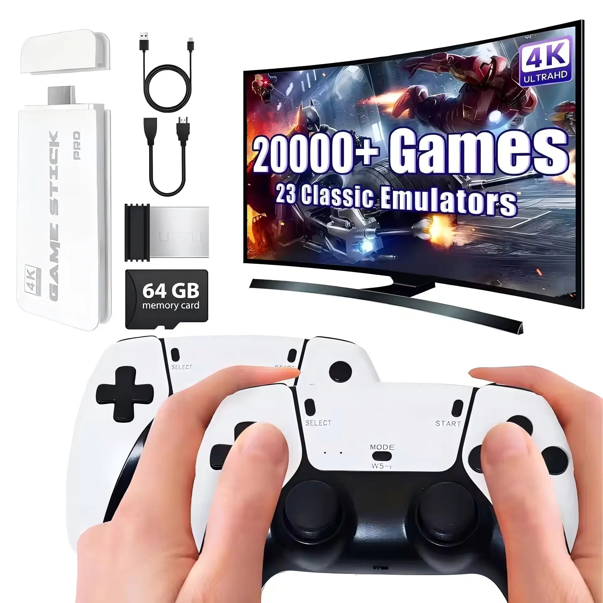 2026 M15 Retro Game Console with HDMI Output and Wireless Controller - Plug and Play with 64GB of HD Games for TV and Arcade Experience
